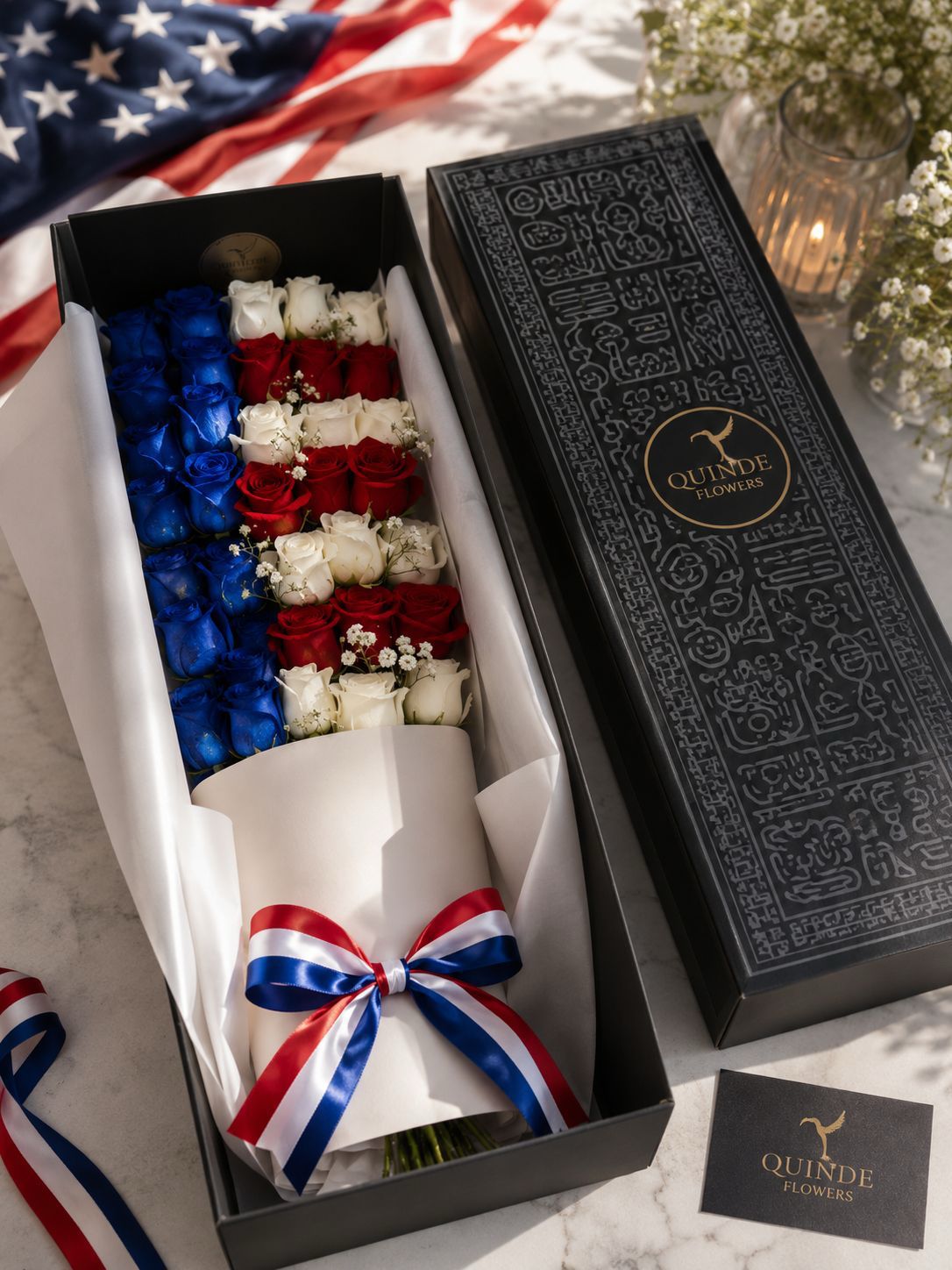 Stars, Stripes & Roses™ – Luxury Independence Day Bouquet